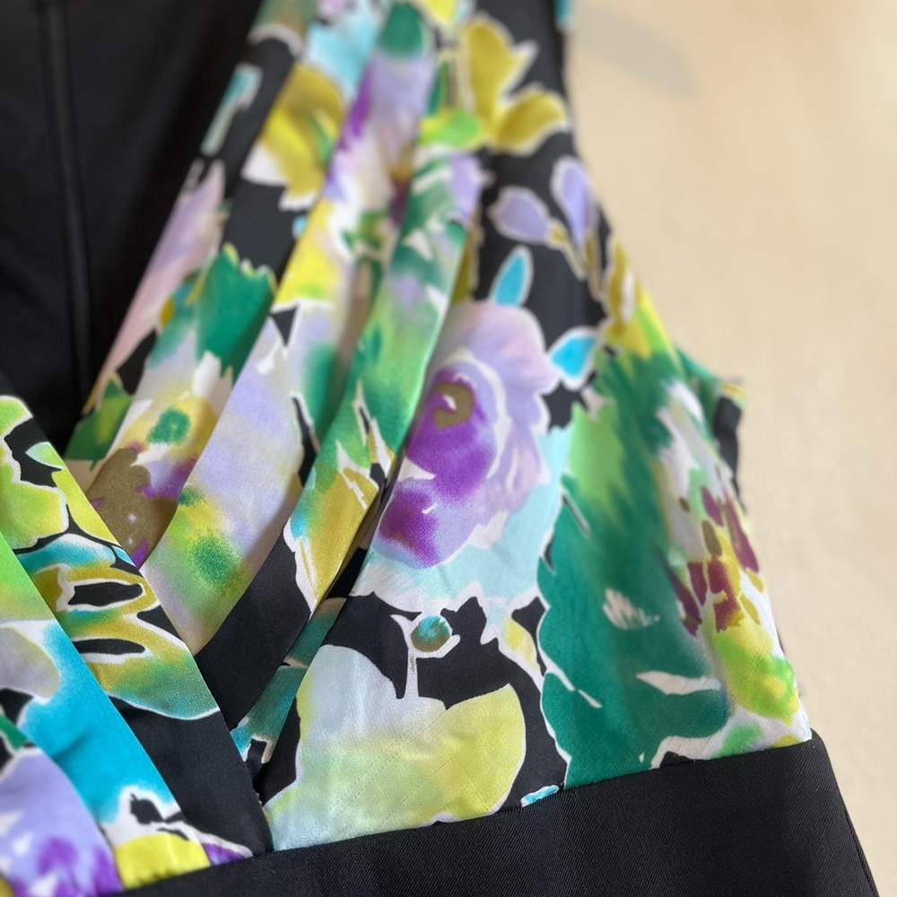 Alyx black draped colorful chest 50’s dress - Picture 5 of 10